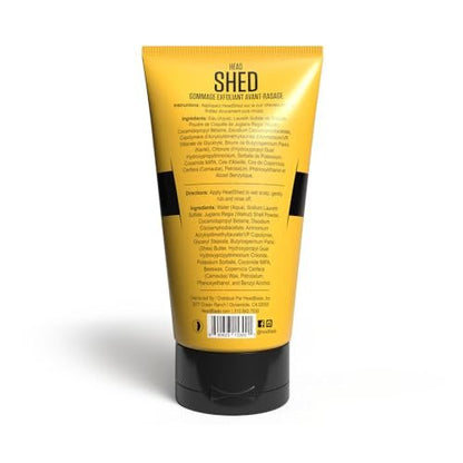 HeadBlade HeadShed Men's Exfoliating Scrub - 5 oz Face Wash & Cleanser for Smooth Shave Prep Avelisse