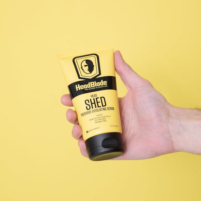 HeadBlade HeadShed Men's Exfoliating Scrub - 5 oz Face Wash & Cleanser for Smooth Shave Prep Avelisse