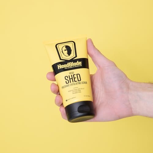 HeadBlade HeadShed Men's Exfoliating Scrub - 5 oz Face Wash & Cleanser for Smooth Shave Prep Avelisse