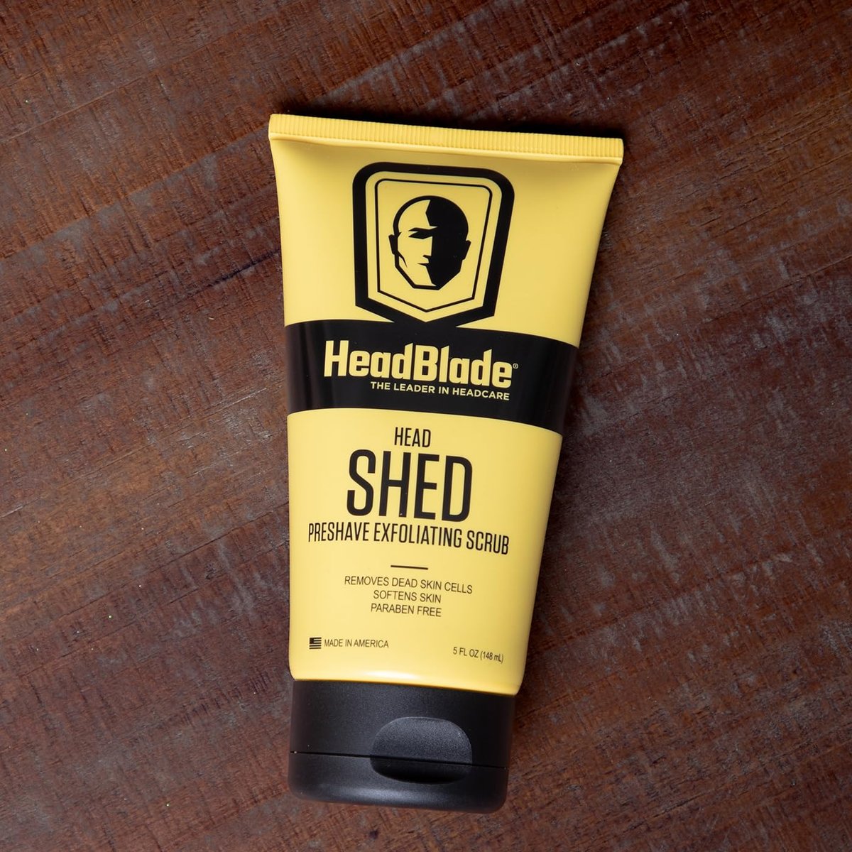 HeadBlade HeadShed Men's Exfoliating Scrub - 5 oz Face Wash & Cleanser for Smooth Shave Prep Avelisse