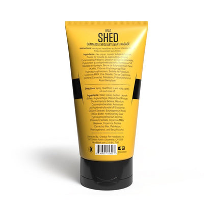 HeadBlade HeadShed Men's Exfoliating Scrub - 5 oz Face Wash & Cleanser for Smooth Shave Prep Avelisse