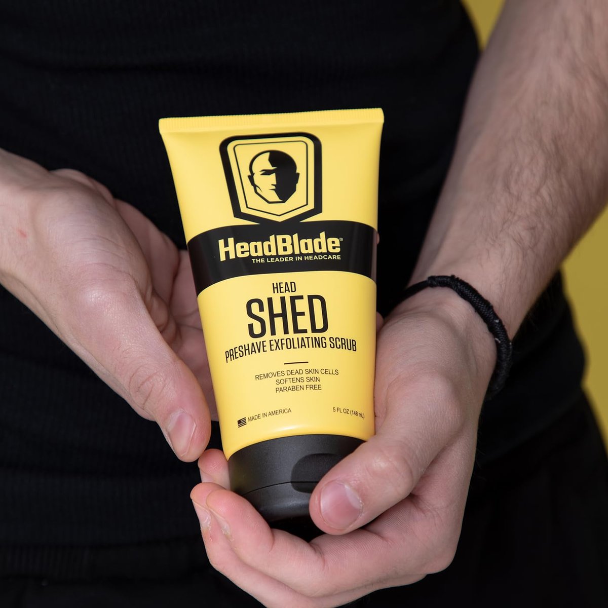 HeadBlade HeadShed Men's Exfoliating Scrub - 5 oz Face Wash & Cleanser for Smooth Shave Prep Avelisse