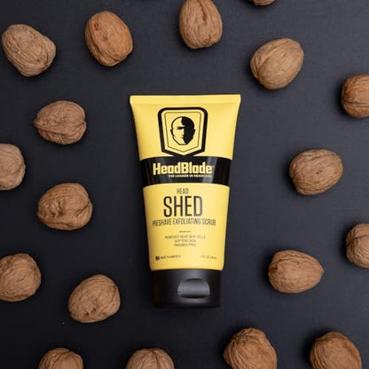 HeadBlade HeadShed Men's Exfoliating Scrub - 5 oz Face Wash & Cleanser for Smooth Shave Prep Avelisse