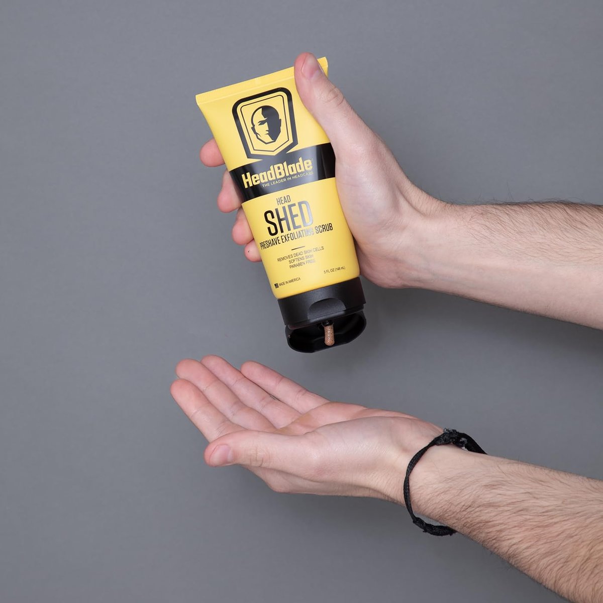 HeadBlade HeadShed Men's Exfoliating Scrub - 5 oz Face Wash & Cleanser for Smooth Shave Prep Avelisse
