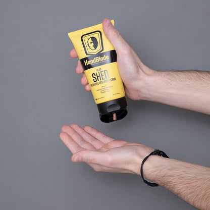 HeadBlade HeadShed Men's Exfoliating Scrub - 5 oz Face Wash & Cleanser for Smooth Shave Prep Avelisse