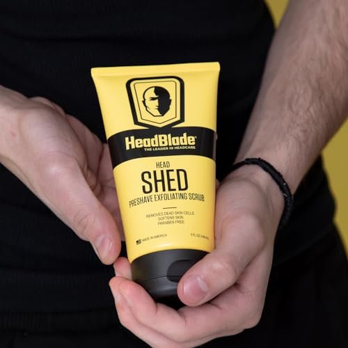 HeadBlade HeadShed Men's Exfoliating Scrub - 5 oz Face Wash & Cleanser for Smooth Shave Prep Avelisse