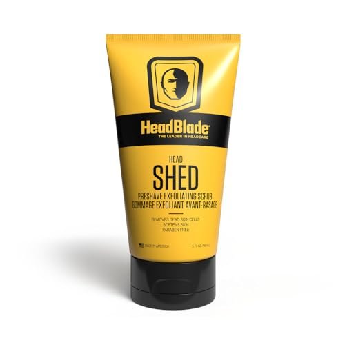 HeadBlade HeadShed Men's Exfoliating Scrub - 5 oz Face Wash & Cleanser for Smooth Shave Prep Avelisse