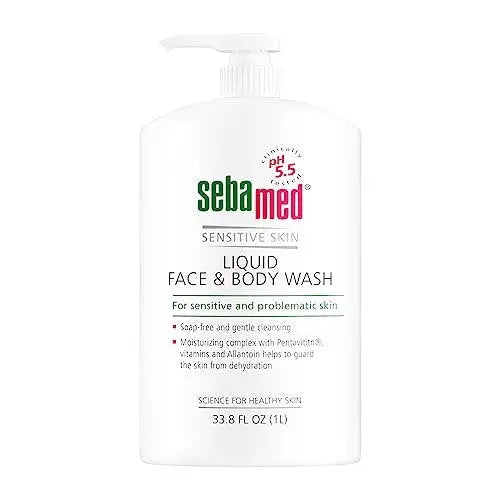 Sebamed Liquid Face & Body Wash 1000mL (1 Liter) - Paraben-Free Dermatologist Recommended Mild Gentle Cleanser for Sensitive Skin Avelisse