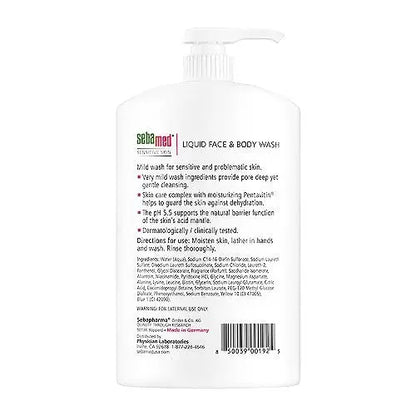 Sebamed Liquid Face & Body Wash 1000mL (1 Liter) - Paraben-Free Dermatologist Recommended Mild Gentle Cleanser for Sensitive Skin Avelisse
