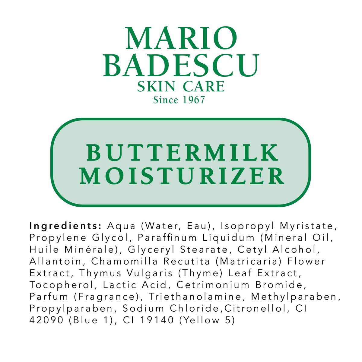 Mario Badescu Buttermilk Face Moisturizer – Hydrating Cream for Combination or Dry Skin with Lactic Acid & Thyme Extract, 2 oz Avelisse