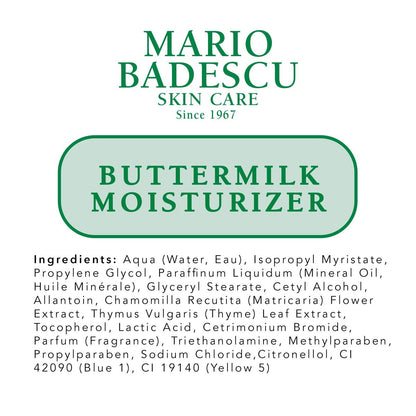 Mario Badescu Buttermilk Face Moisturizer – Hydrating Cream for Combination or Dry Skin with Lactic Acid & Thyme Extract, 2 oz Avelisse