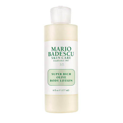 Mario Badescu Super Rich Olive Body Lotion for Dry Skin, Non-Greasy & Creamy Moisturizer with Olive Oil, 6 Fl Oz