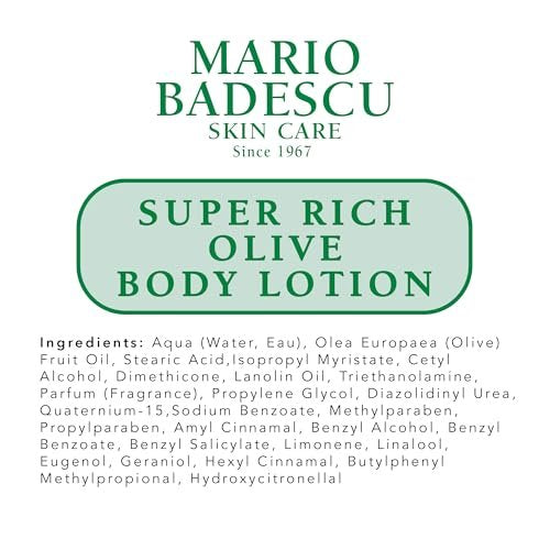 Mario Badescu Super Rich Olive Body Lotion for Dry Skin, Non-Greasy & Creamy Moisturizer with Olive Oil, 6 Fl Oz - görsel 12