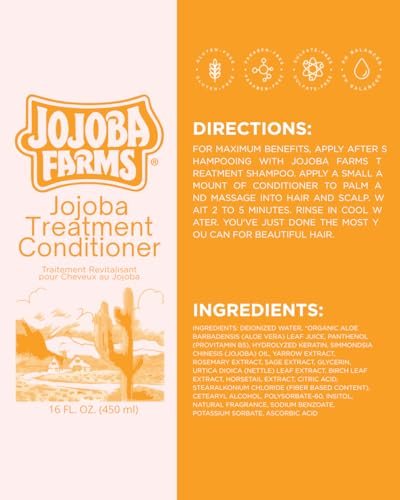 Jojoba Farms Treatment Conditioner by Mill Creek - 16 fl. oz (450 ml) - Moisturizing & Nourishing for All Hair Types
