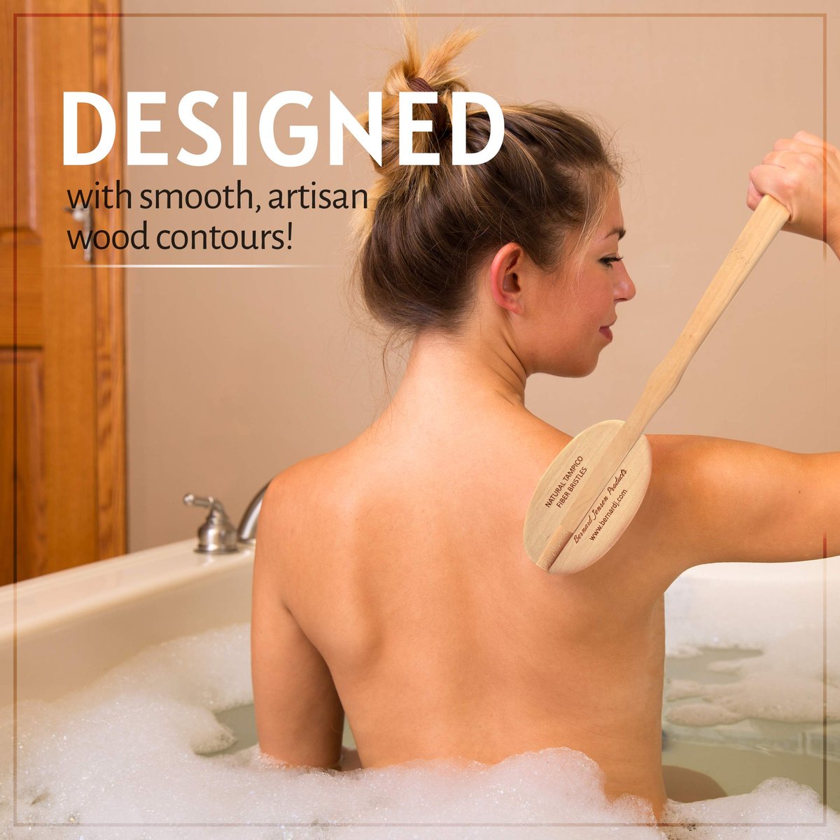 Bernard Jensen Natural Bristle Body Brush for Dry Brushing, Exfoliation & Skin Care - görsel 5