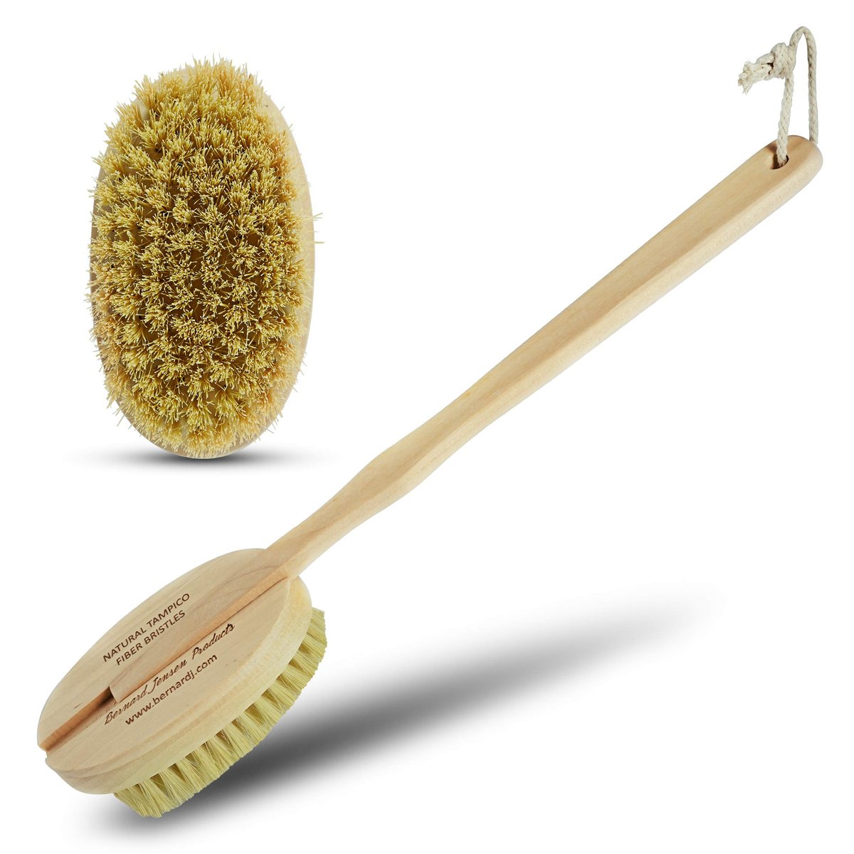 Bernard Jensen Natural Bristle Body Brush for Dry Brushing, Exfoliation & Skin Care - görsel 1