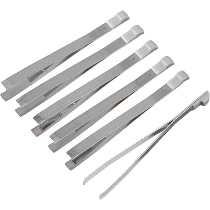 Victorinox Stainless Steel Tweezers, Pack of 6 – Precision Slanted Tweezers for Splinter Removal & Eyebrow Grooming