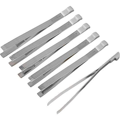 Victorinox Stainless Steel Tweezers, Pack of 6 – Precision Slanted Tweezers for Splinter Removal & Eyebrow Grooming