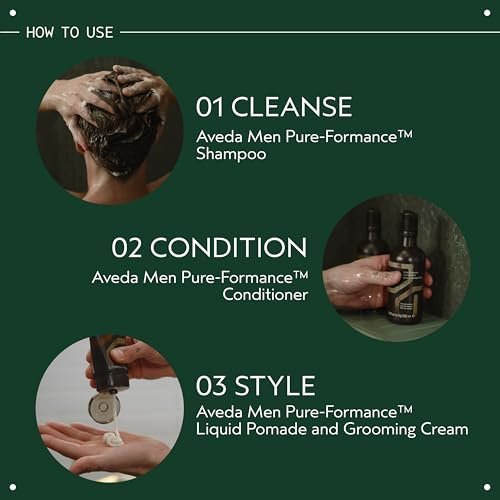 Aveda Men Pure-Formance Shampoo | Daily Lightweight Formula for Men’s Hair | Cleanses and Refreshes Hair and Scalp | 96% Naturally Derived, 10.1 Fl Oz Avelisse