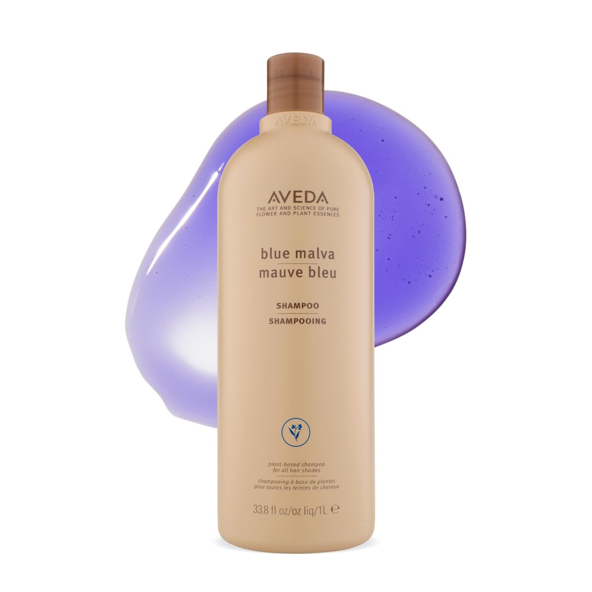 Aveda Blue Malva Shampoo – Purple Shampoo for Gray & Blonde Hair, Neutralizes Brassiness, 33.8 Fl Oz Avelisse