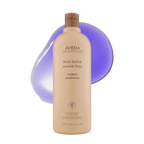 Aveda Blue Malva Shampoo – Purple Shampoo for Gray & Blonde Hair, Neutralizes Brassiness, 33.8 Fl Oz Avelisse