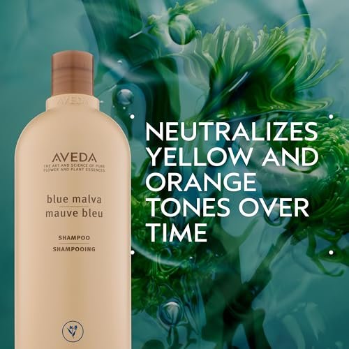 Aveda Blue Malva Shampoo – Purple Shampoo for Gray & Blonde Hair, Neutralizes Brassiness, 33.8 Fl Oz Avelisse