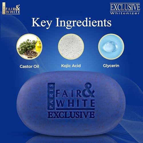 FAIR & WHITE Exclusive Exfoliating Soap 200g / 7oz - Moisturizing Bar Soap for Face and Body Avelisse