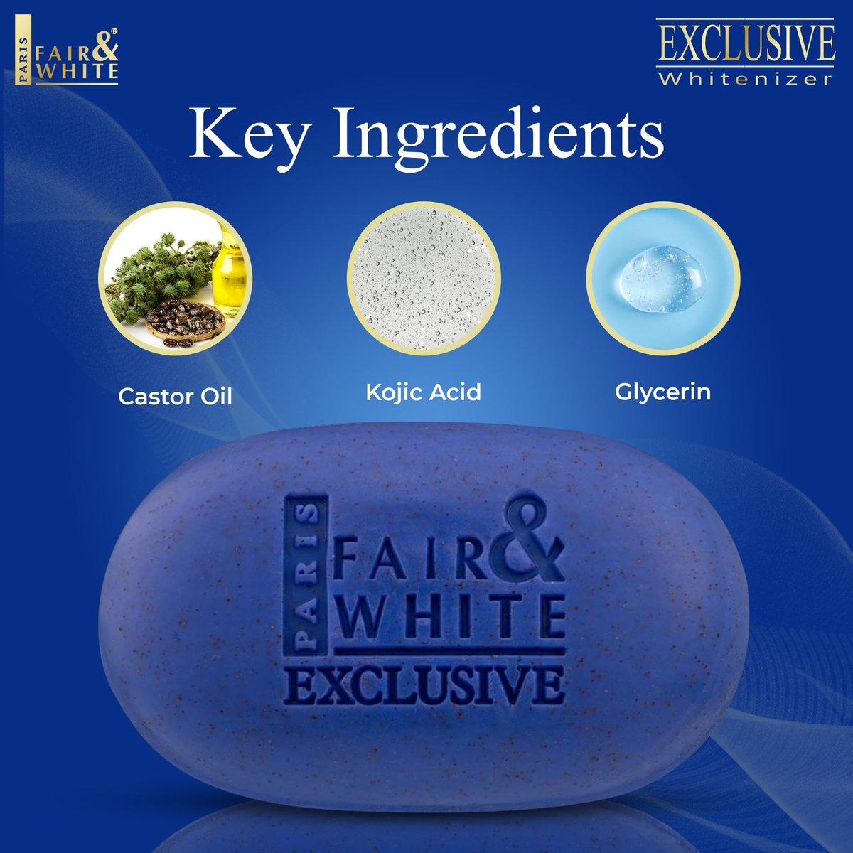 FAIR & WHITE Exclusive Exfoliating Soap 200g / 7oz - Moisturizing Bar Soap for Face and Body Avelisse