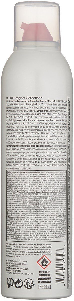 RUSK Thickr Thickening Mousse Foam - Volumizing Hair Mousse for Fine Hair, 8.8 oz - görsel 3