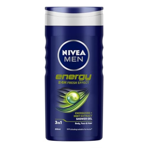 NIVEA MEN Energy Shower Gel, 250ml (8.45 Fl Oz) - Invigorating Body Wash - görsel 2