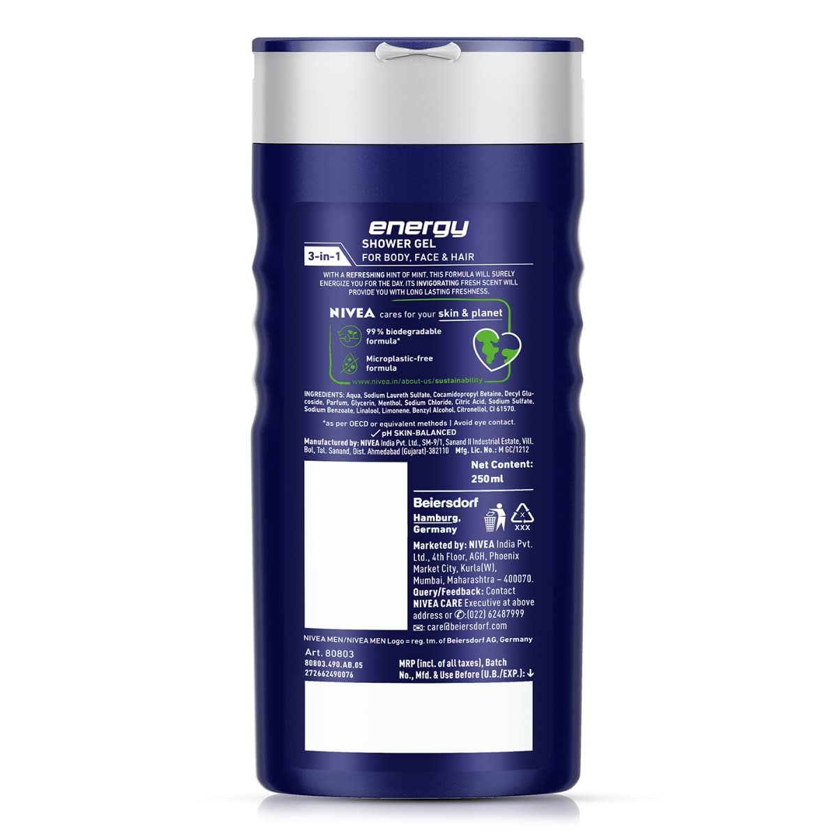 NIVEA MEN Energy Shower Gel, 250ml (8.45 Fl Oz) - Invigorating Body Wash - görsel 13