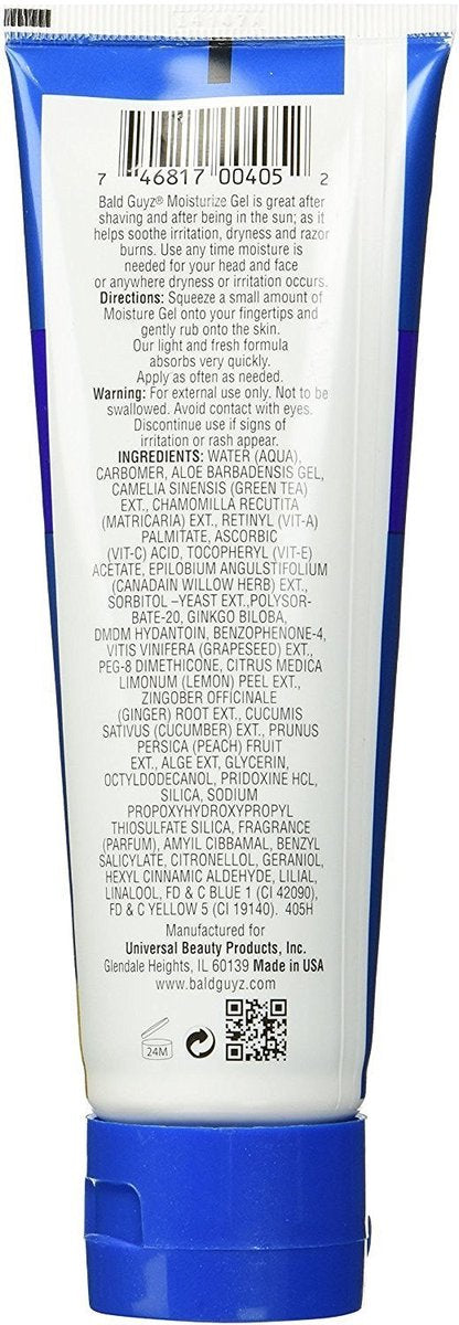 Bald Guyz Moisture Gel - 4 oz Hydrating Styling Gel for Smooth, Shiny Dome