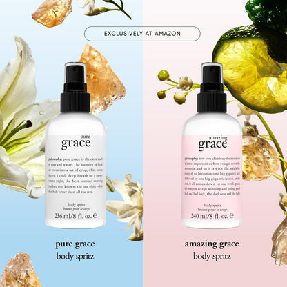 philosophy pure grace body spray - crisp & clean women's scent with water lily, leafy greens & musk - 8 fl oz Avelisse