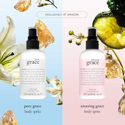 philosophy pure grace body spray - crisp & clean women's scent with water lily, leafy greens & musk - 8 fl oz Avelisse
