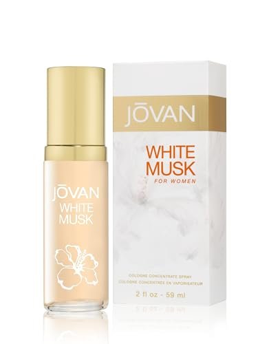 Jovan White Musk for Women Eau de Cologne Spray, 2 fl oz - Notes of Jasmine, Musk, and Amber, Long Lasting Everyday Fragrance Avelisse
