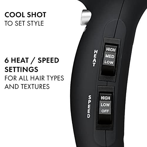 Hot Tools Pro Artist 1875W Turbo Ionic Hair Dryer – Smooth, Frizz-Free Blowouts (Black/Silver) Avelisse