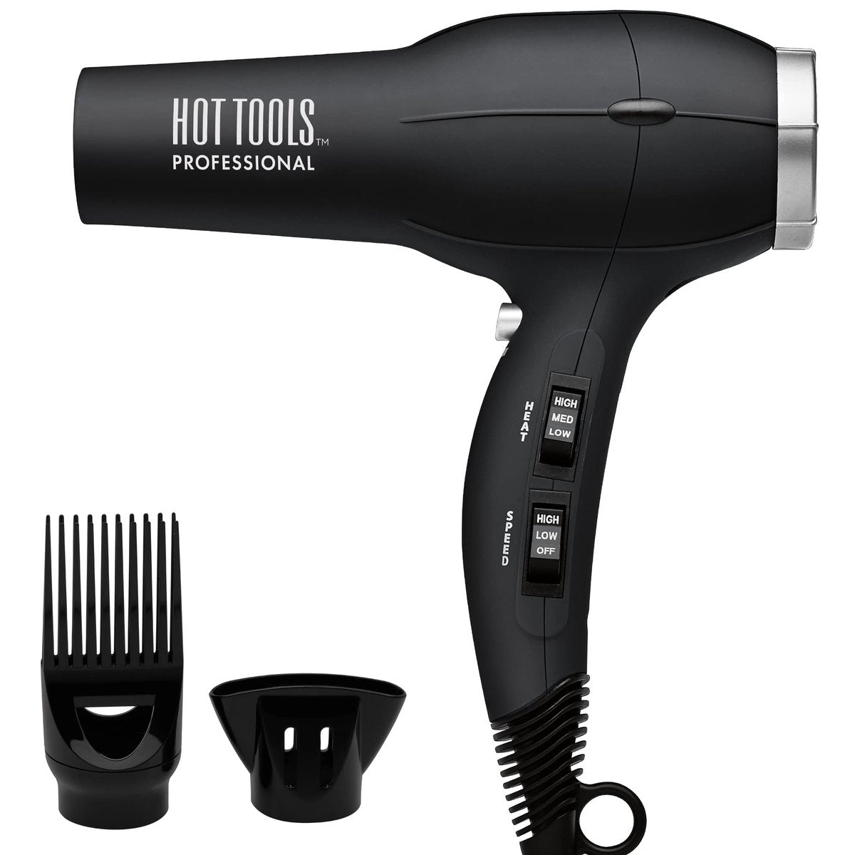 Hot Tools Pro Artist 1875W Turbo Ionic Hair Dryer – Smooth, Frizz-Free Blowouts (Black/Silver) Avelisse