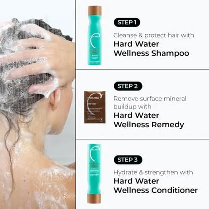 Malibu C Hard Water Wellness Remedy - Hard Water Shampoo, Conditioner & Hair Mask Packets for Removing Deposits and Impurities - Hydrating Hair Care Set (6 Ct) Avelisse