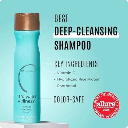 Malibu C Hard Water Wellness Remedy - Hard Water Shampoo, Conditioner & Hair Mask Packets for Removing Deposits and Impurities - Hydrating Hair Care Set (6 Ct) Avelisse