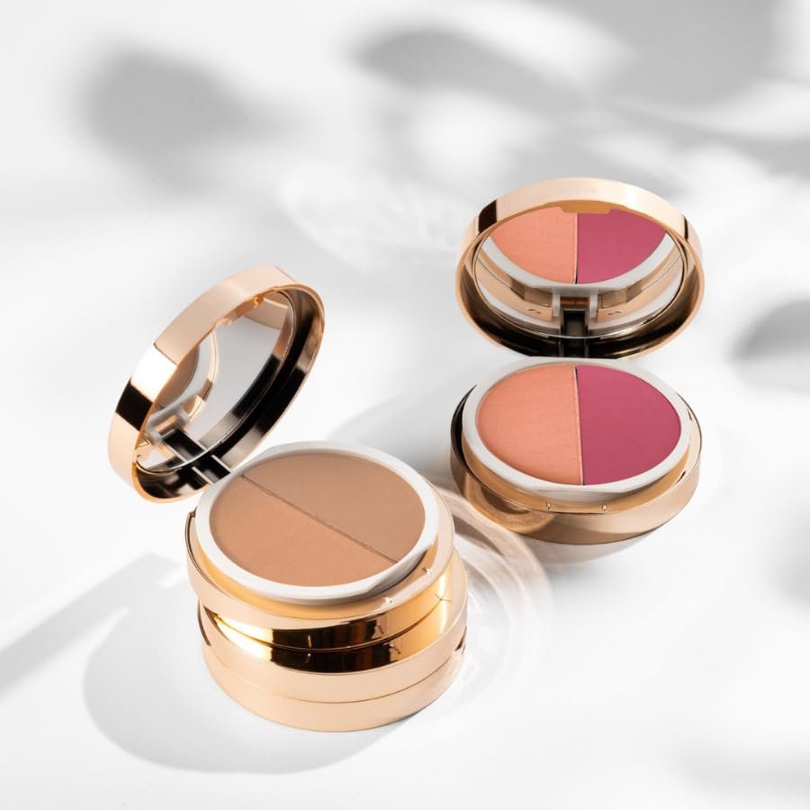 Emani Blush & Bronzer - Natural Mineral Pressed Bronzer for Face - Radiant Skin Blush for Sun Kissed Glow (Malibu) - görsel 5
