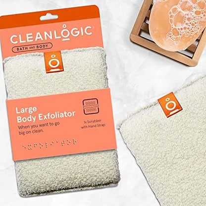 Cleanlogic Large Exfoliating Body Scrubber – Gentle Exfoliation for Smooth Skin, 1 Count (Green)