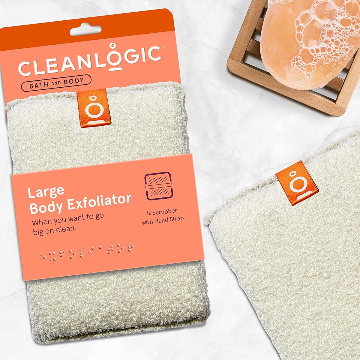 Cleanlogic Large Exfoliating Body Scrubber – Gentle Exfoliation for Smooth Skin, 1 Count (Green) - görsel 3