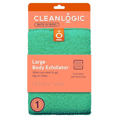 Cleanlogic Large Exfoliating Body Scrubber – Gentle Exfoliation for Smooth Skin, 1 Count (Green)