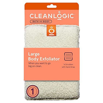 Cleanlogic Large Exfoliating Body Scrubber – Gentle Exfoliation for Smooth Skin, 1 Count (Green)