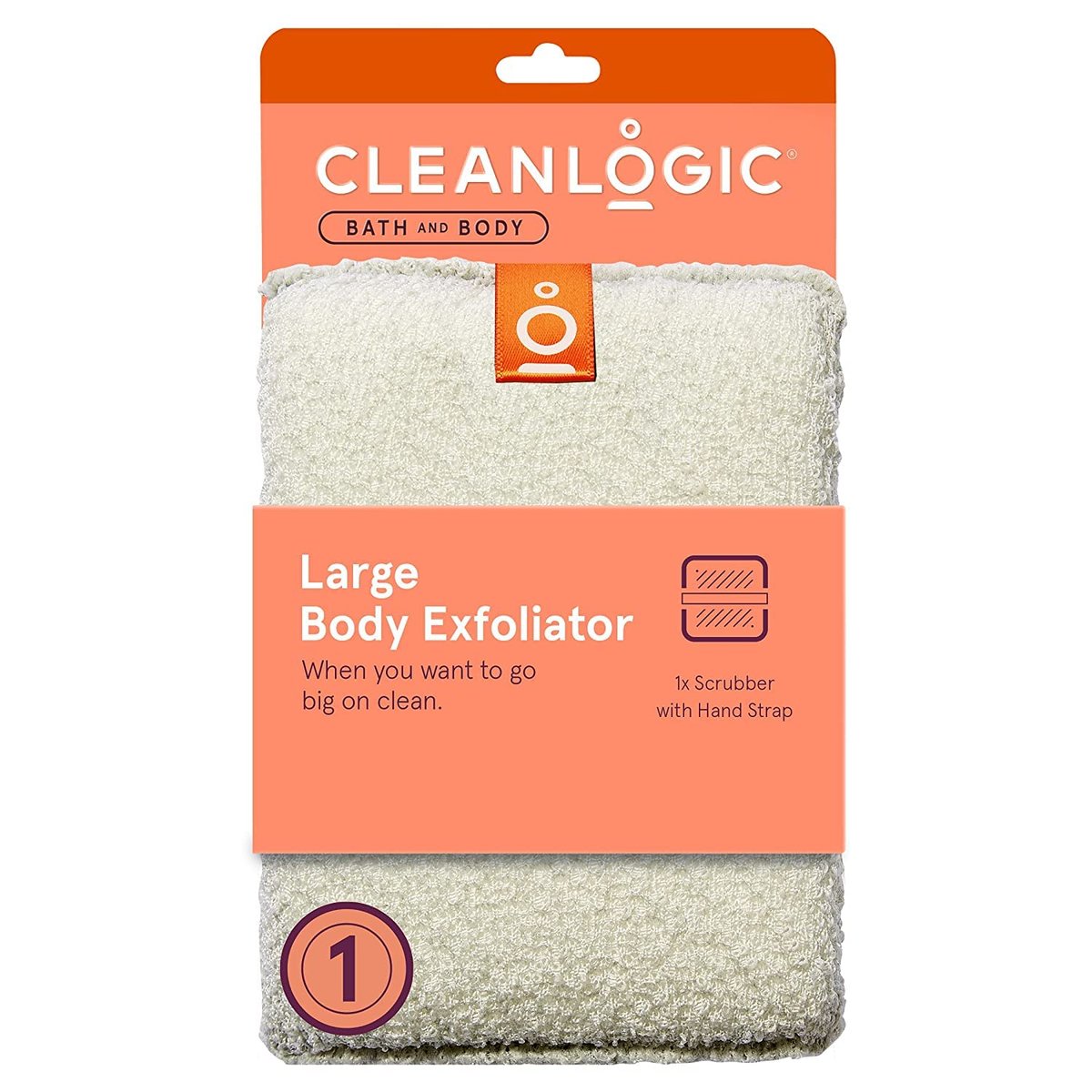 Cleanlogic Large Exfoliating Body Scrubber – Gentle Exfoliation for Smooth Skin, 1 Count (Green) - görsel 1