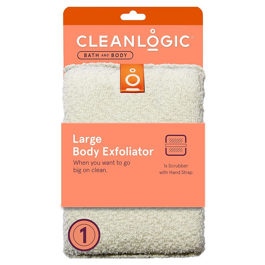Cleanlogic Large Exfoliating Body Scrubber – Gentle Exfoliation for Smooth Skin, 1 Count (Green)