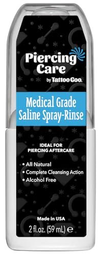 Tattoo Goo Saline-Spray Rinse for Piercings – 2 oz Aftercare Spray with 99.9% Sodium Chloride - görsel 2