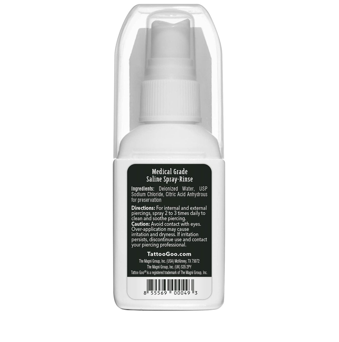 Tattoo Goo Saline-Spray Rinse for Piercings – 2 oz Aftercare Spray with 99.9% Sodium Chloride - görsel 5