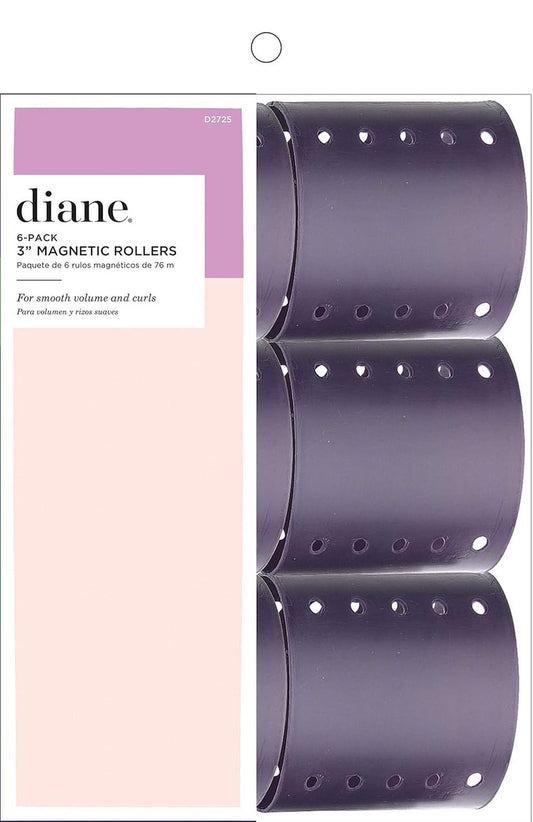 Diane Magnetic Rollers - Purple - 6 Pack for Voluminous Curls