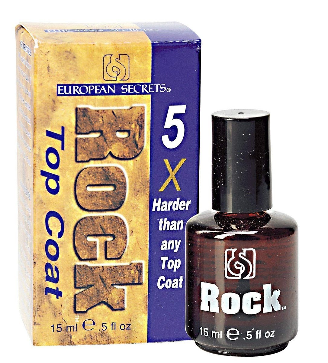 Super Nail European Secrets Rock Top Coat - 0.5 Fl Oz, Black - görsel 1